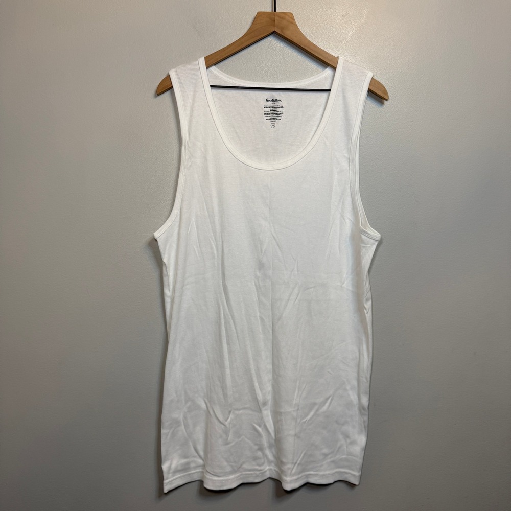 Goodfellow & Co Men's White Ribbed Cotton Tank Top Undershirt Size XXL